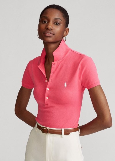 Women's Polo Ralph Lauren Slim Fit Stretch Polo Shirts | 478395AWU